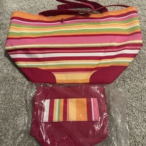 Striped Multicolor Tote Bag Set